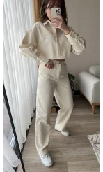 Gabardin Krem Pantolon