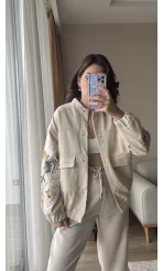 Gabardin Nakış Detay Ceket