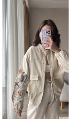 Gabardin Nakış Detay Ceket