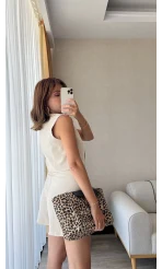 Gabardin Şort Yelek Takım