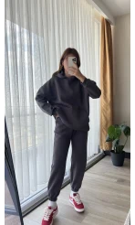 Galia Kapüşonlu 3 İplik Eşofman Takımı Antrasit