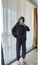 Galia Kapüşonlu 3 İplik Eşofman Takımı Antrasit