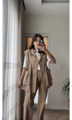 Gamardin Büyük Cepli Yelek - Camel