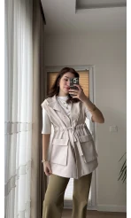 Gamardin Büyük Cepli Yelek - Taş