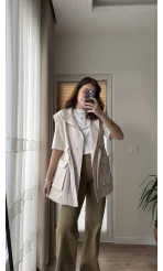 Gamardin Büyük Cepli Yelek - Taş