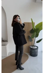 Gemma Kısa Trençkot - Siyah - Kod: 7556