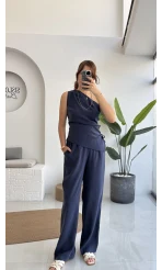 Gilda Tek Omuz Asimetrik Kesim Takım - Lacivert
