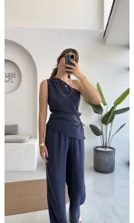 Gilda Tek Omuz Asimetrik Kesim Takım - Lacivert
