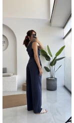 Gilda Tek Omuz Asimetrik Kesim Takım - Lacivert