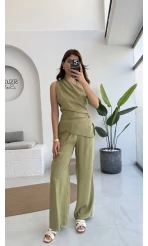 Gilda Tek Omuz Asimetrik Kesim Takım - Yeşil