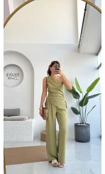 Gilda Tek Omuz Asimetrik Kesim Takım - Yeşil