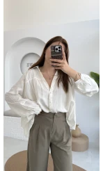 Gipe Detay Işıltı Gömlek - Gold - 2062