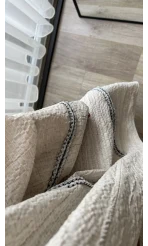 Gofre Kumaş Kimono Krem