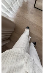 Gofre Kumaş Krem Rengi Takım