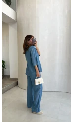 Goldie Denim Gömlek Pantolon Takım - Açık Mavi - Kod: 0926