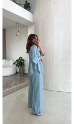 Goldie Denim Gömlek Pantolon Takım - Buz Mavi - Kod: 0926