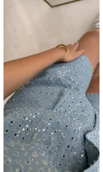 Goldie Pullu Mavi Yelek Şort Takım - 88726 - 85335