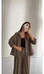 Gömlek Detay Ceket - Haki - Kod: 7063