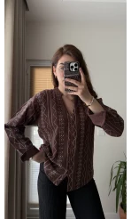 Gömlek Nakış Detay Acı Kahve 2035