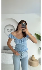 Gori Gipeli Bluz - Mavi - 106198