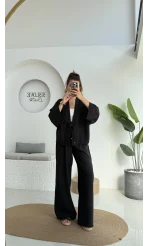Grape Kimono Takım - Siyah - 8002