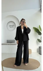Grape Kimono Takım - Siyah - 8002
