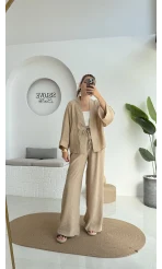 Grape Kimono Takım - Vizon - 8002