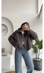 Gri Süet Ceket - Kod: 508230