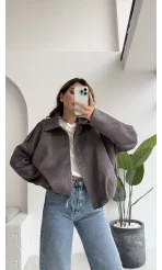 Gri Süet Ceket - Kod: 508230