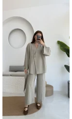 Gues Bağlamalı Kimono Takım Su Yeşili