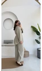 Gues Bağlamalı Kimono Takım Su Yeşili