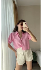 Gül Balon Kol Pembe Gömlek