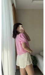 Gül Balon Kol Pembe Gömlek