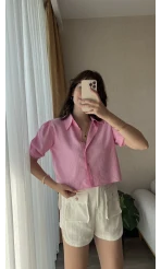 Gül Balon Kol Pembe Gömlek