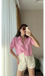 Gül Balon Kol Pembe Gömlek
