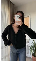 Gül Detay Kazak Siyah