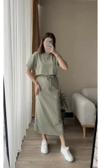 Haki Etekli Yıkamalı Takım