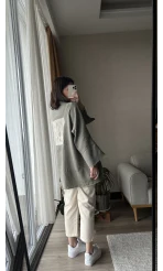 Haki Müslin Kumaş Kimono