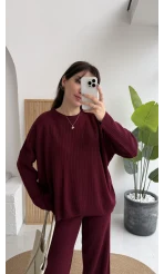 Harvey Oversize Triko Takım - Bordo - Kod: 4004