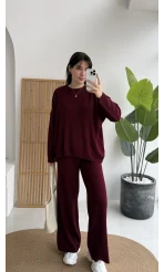 Harvey Oversize Triko Takım - Bordo - Kod: 4004