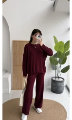 Harvey Oversize Triko Takım - Bordo - Kod: 4004