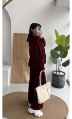 Harvey Oversize Triko Takım - Bordo - Kod: 4004