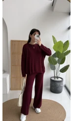 Harvey Oversize Triko Takım - Bordo - Kod: 4004