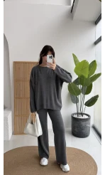 Harvey Oversize Triko Takım - Füme - Kod: 4004