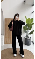 Harvey Oversize Triko Takım - Siyah - Kod: 4004