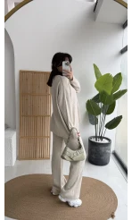 Harvey Oversize Triko Takım - Taş - Kod: 4004