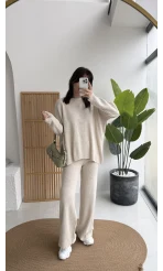 Harvey Oversize Triko Takım - Taş - Kod: 4004