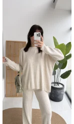 Harvey Oversize Triko Takım - Taş - Kod: 4004