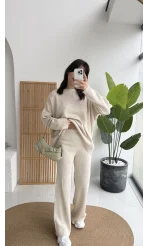 Harvey Oversize Triko Takım - Taş - Kod: 4004