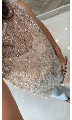 İçi Askılı Body Pullu Bluz - Taş - Kod: 1115